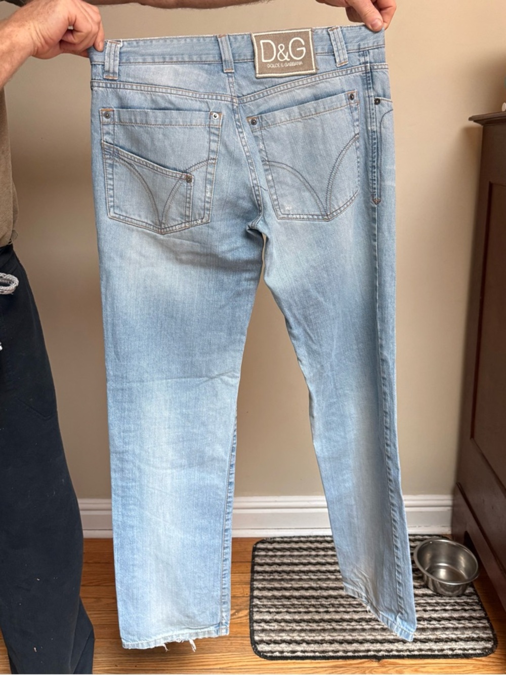 Dolce & Gabbana Light Blue Denim with Taupe Logo Patch - Picture 2 of 7